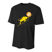 Bitcoin Bull Graph Bullish BTC Crypto Youth Performance Sprint T-Shirt