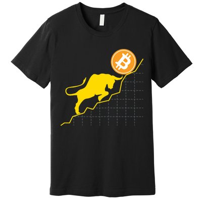 Bitcoin Bull Graph Bullish BTC Crypto Premium T-Shirt