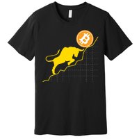 Bitcoin Bull Graph Bullish BTC Crypto Premium T-Shirt