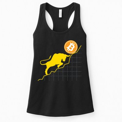 Bitcoin Bull Graph Bullish BTC Crypto Womens Tank Top