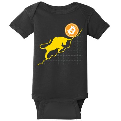 Bitcoin Bull Graph Bullish BTC Crypto Baby Bodysuit