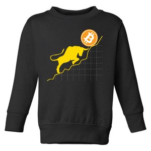 Bitcoin Bull Graph Bullish BTC Crypto Toddler Sweatshirt