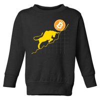 Bitcoin Bull Graph Bullish BTC Crypto Toddler Sweatshirt