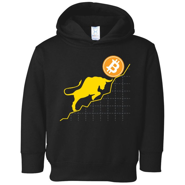 Bitcoin Bull Graph Bullish BTC Crypto Toddler Hoodie