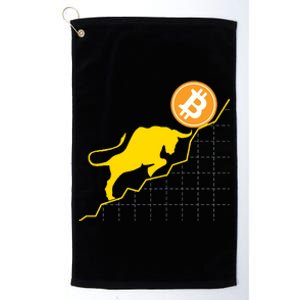 Bitcoin Bull Graph Bullish BTC Crypto Platinum Collection Golf Towel