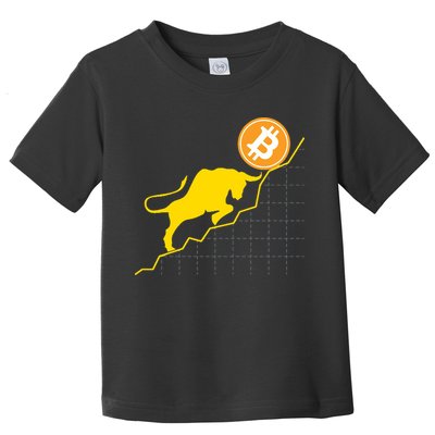 Bitcoin Bull Graph Bullish BTC Crypto Toddler T-Shirt