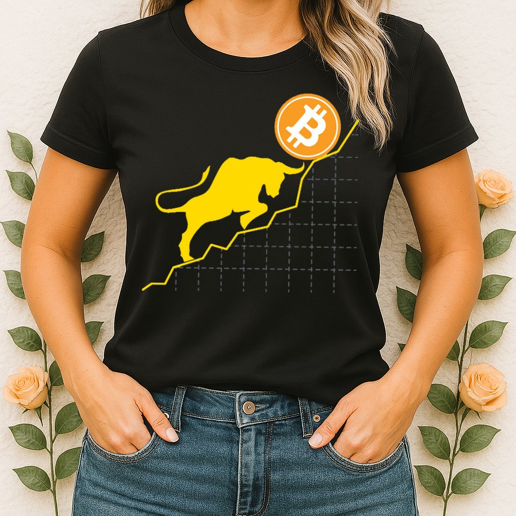 Bitcoin Bull Graph Bullish BTC Crypto Womens T-Shirt