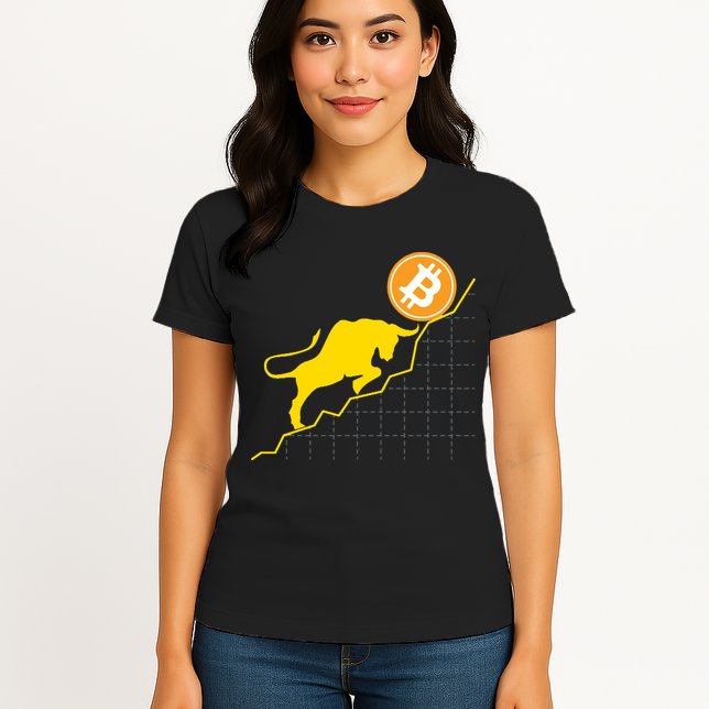 Bitcoin Bull Graph Bullish BTC Crypto Womens T-Shirt