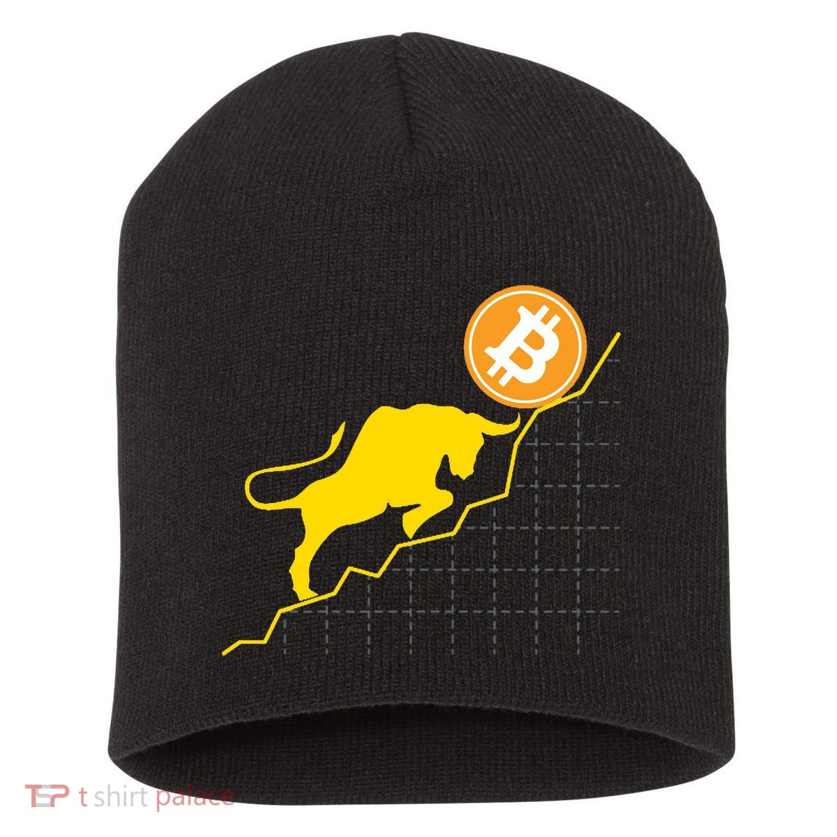 Bitcoin Bull Graph Bullish BTC Crypto Short Acrylic Beanie