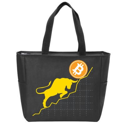 Bitcoin Bull Graph Bullish BTC Crypto Zip Tote Bag