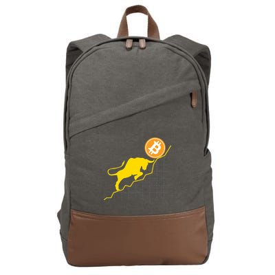 Bitcoin Bull Graph Bullish BTC Crypto Cotton Canvas Backpack