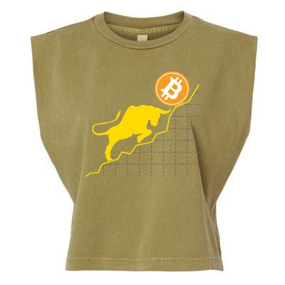 Bitcoin Bull Graph Bullish BTC Crypto Garment-Dyed Women's Muscle Tee