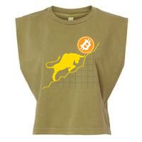 Bitcoin Bull Graph Bullish BTC Crypto Garment-Dyed Women's Muscle Tee