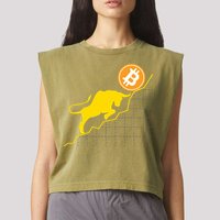 Bitcoin Bull Graph Bullish BTC Crypto Garment-Dyed Women's Muscle Tee
