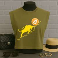 Bitcoin Bull Graph Bullish BTC Crypto Garment-Dyed Women's Muscle Tee