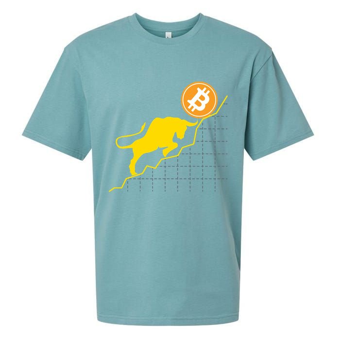 Bitcoin Bull Graph Bullish BTC Crypto Sueded Cloud Jersey T-Shirt