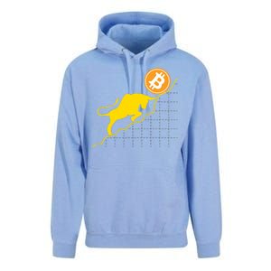 Bitcoin Bull Graph Bullish BTC Crypto Unisex Surf Hoodie