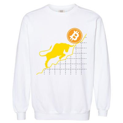 Bitcoin Bull Graph Bullish BTC Crypto Garment-Dyed Sweatshirt