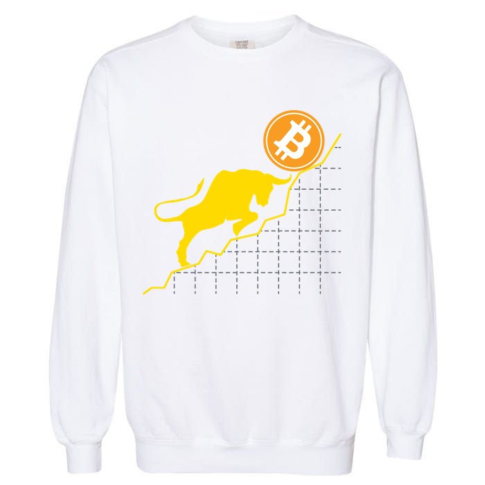 Bitcoin Bull Graph Bullish BTC Crypto Garment-Dyed Sweatshirt