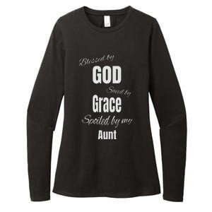 Blessed By God Saved By Grace Spoiled By My Aunt Womens CVC Long Sleeve Shirt