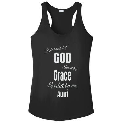Blessed By God Saved By Grace Spoiled By My Aunt Ladies PosiCharge Competitor Racerback Tank