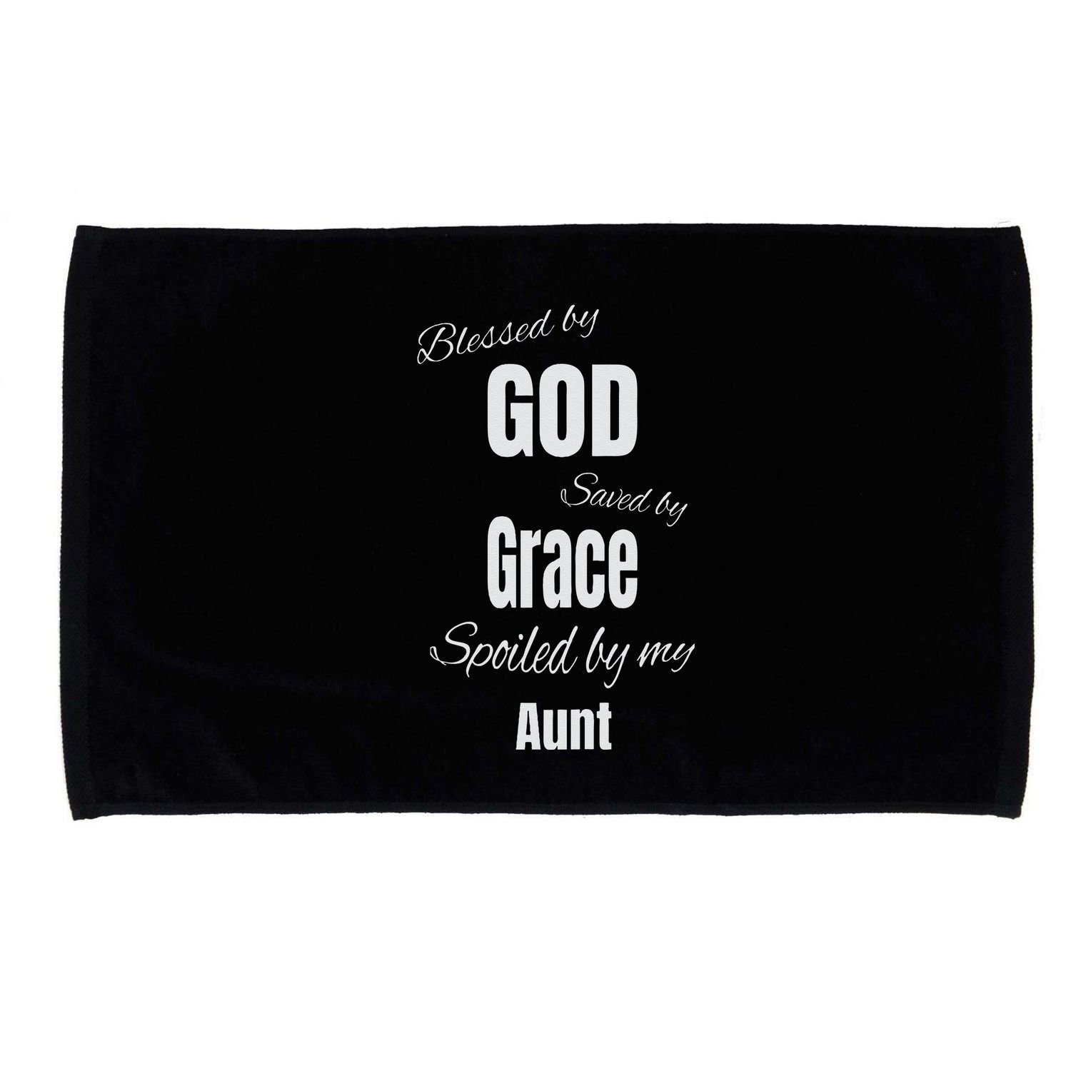 Blessed By God Saved By Grace Spoiled By My Aunt Microfiber Hand Towel