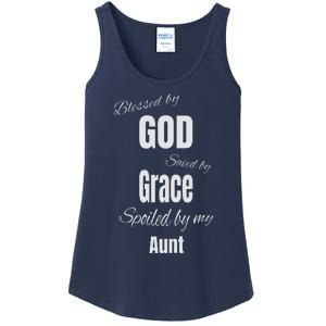 Blessed By God Saved By Grace Spoiled By My Aunt Ladies Essential Tank