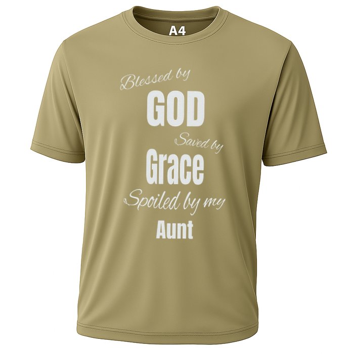 Blessed By God Saved By Grace Spoiled By My Aunt Cooling Performance Crew T-Shirt