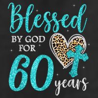Blessed By God For 60 Years Happy 60th Bday Leopard Heart Beanie