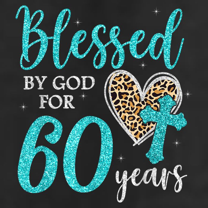 Blessed By God For 60 Years Happy 60th Bday Leopard Heart Beanie
