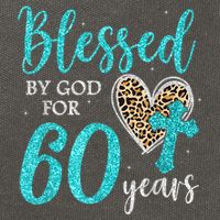 Blessed By God For 60 Years Happy 60th Bday Leopard Heart Cotton Canvas Backpack