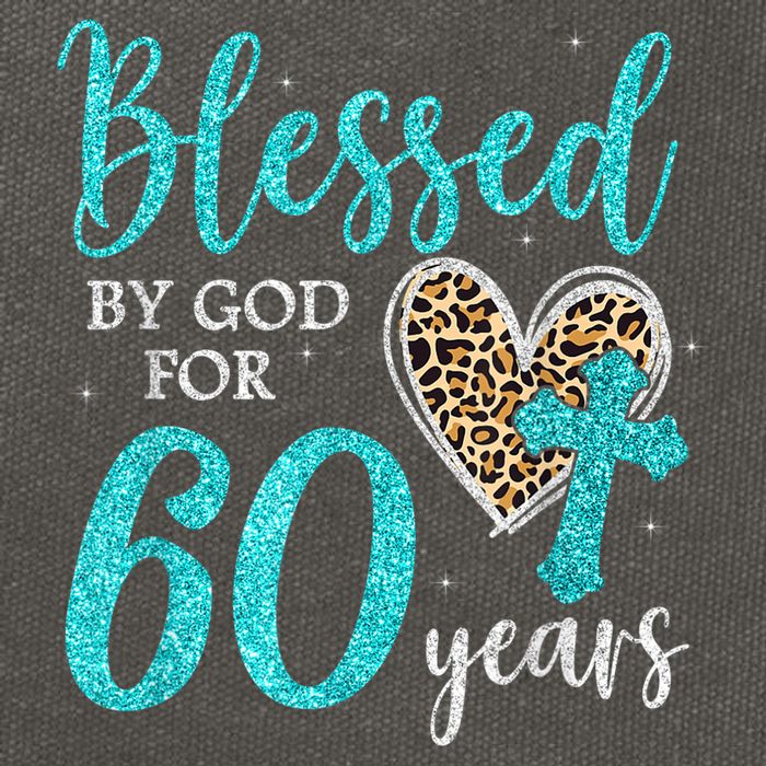 Blessed By God For 60 Years Happy 60th Bday Leopard Heart Cotton Canvas Backpack