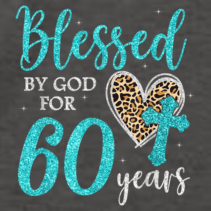 Blessed By God For 60 Years Happy 60th Bday Leopard Heart Vector Backpack