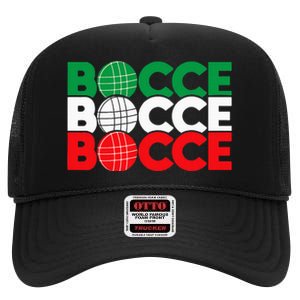 Bocce Ball Game Enthusiast Lawn Bowling Boule Boccia High Crown Mesh Back Trucker Hat