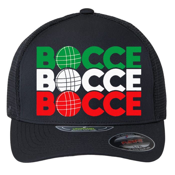 Bocce Ball Game Enthusiast Lawn Bowling Boule Boccia Flexfit Unipanel Trucker Cap