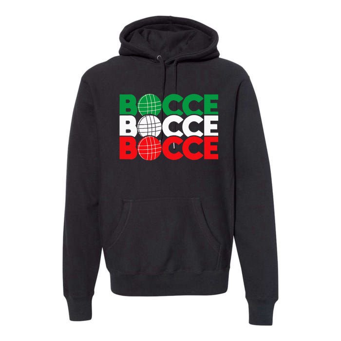 Bocce Ball Game Enthusiast Lawn Bowling Boule Boccia Premium Hoodie