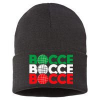 Bocce Ball Game Enthusiast Lawn Bowling Boule Boccia Sustainable Knit Beanie