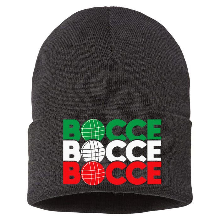 Bocce Ball Game Enthusiast Lawn Bowling Boule Boccia Sustainable Knit Beanie