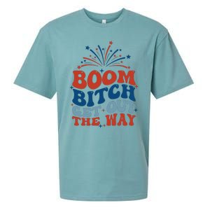 Boom Bitch Get Out The Way Funny 4th Of July Sueded Cloud Jersey T-Shirt