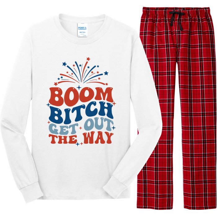 Boom Bitch Get Out The Way Funny 4th Of July Long Sleeve Pajama Set