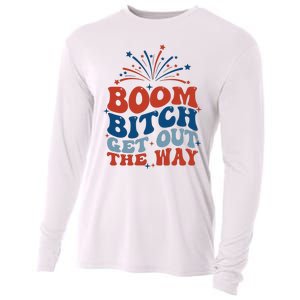 Boom Bitch Get Out The Way Funny 4th Of July Cooling Performance Long Sleeve Crew