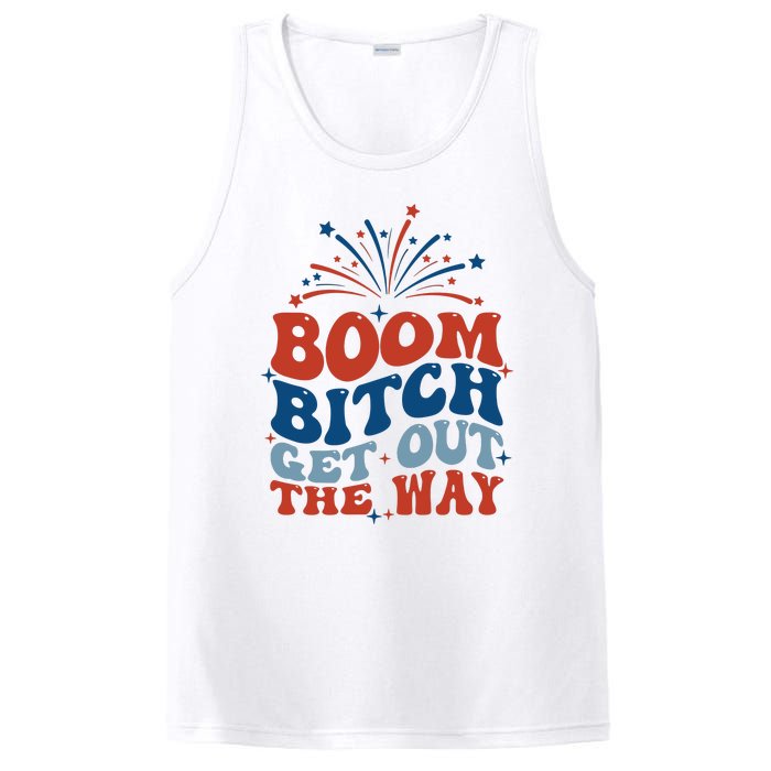 Boom Bitch Get Out The Way Funny 4th Of July PosiCharge Competitor Tank