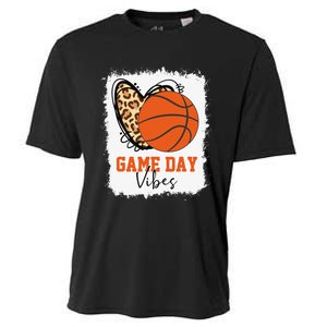 Bleached Basketball Game Day Vibes Basketball Mom Game Day Cooling Performance Crew T-Shirt