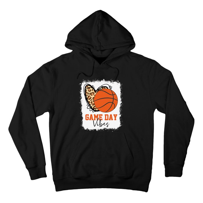 Bleached Basketball Game Day Vibes Basketball Mom Game Day Hoodie