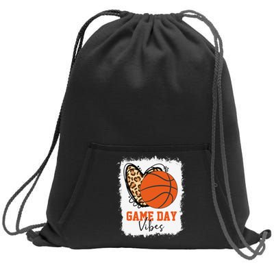 Bleached Basketball Game Day Vibes Basketball Mom Game Day Sweatshirt Cinch Pack Bag