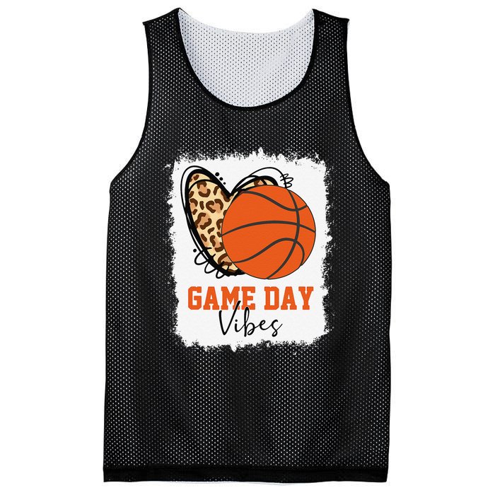 Bleached Basketball Game Day Vibes Basketball Mom Game Day Mesh Reversible Basketball Jersey Tank