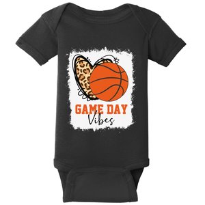 Bleached Basketball Game Day Vibes Basketball Mom Game Day Baby Bodysuit