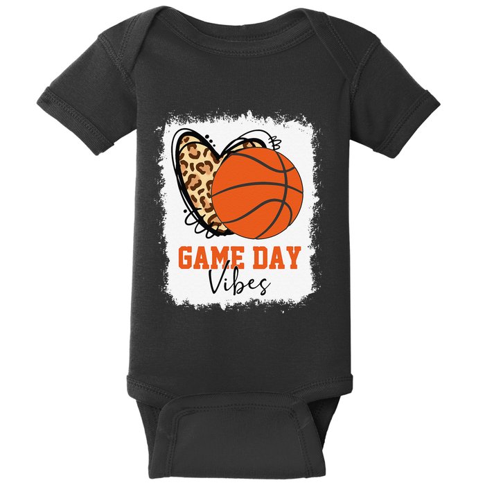 Bleached Basketball Game Day Vibes Basketball Mom Game Day Baby Bodysuit