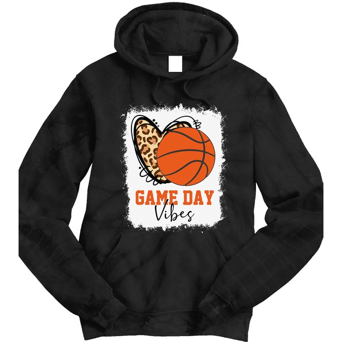 Bleached Basketball Game Day Vibes Basketball Mom Game Day Tie Dye Hoodie