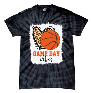 Bleached Basketball Game Day Vibes Basketball Mom Game Day Tie-Dye T-Shirt